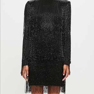 Black Beaded Fringe Dress